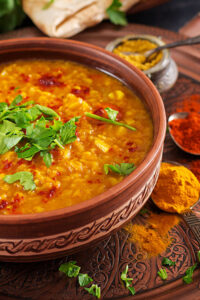 Indian dal. Traditional Indian soup lentils.  Indian Dhal spicy